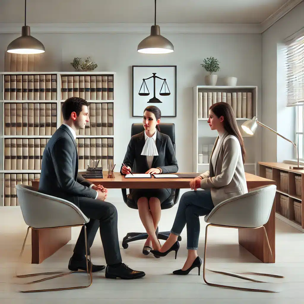 Pareja en consulta con abogado en oficina profesional | Bucio Abogados