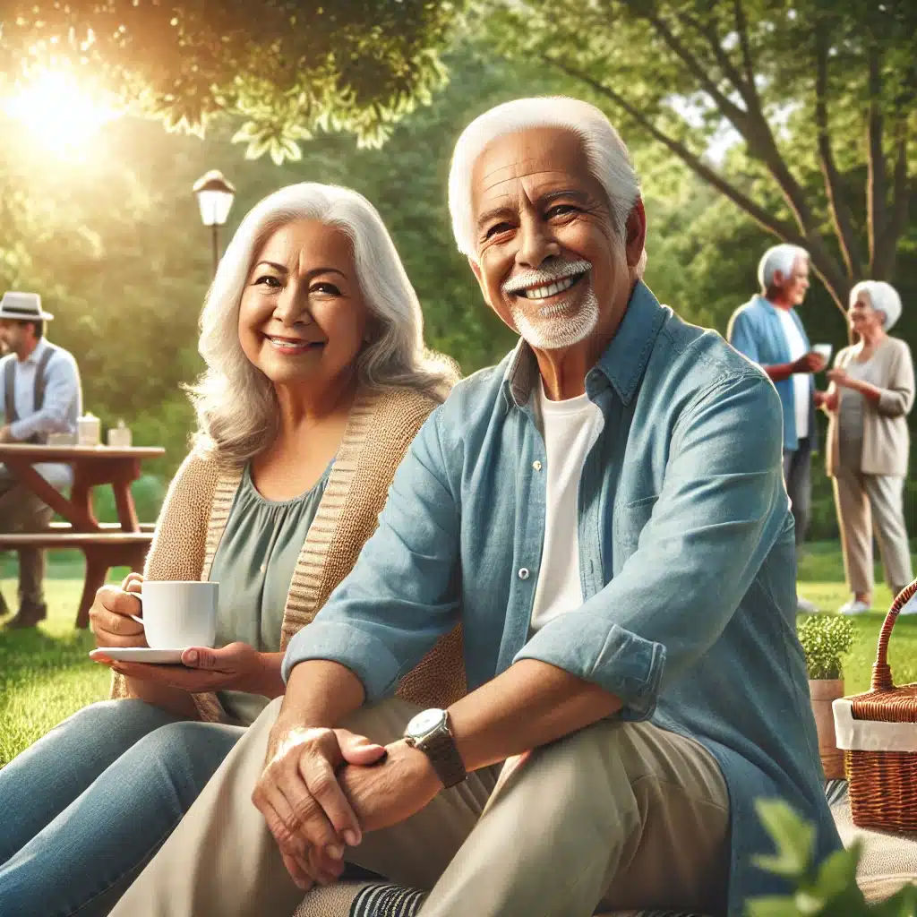 Pareja de ancianos mexicanos disfrutando de un día en el parque | Bucio Abogados