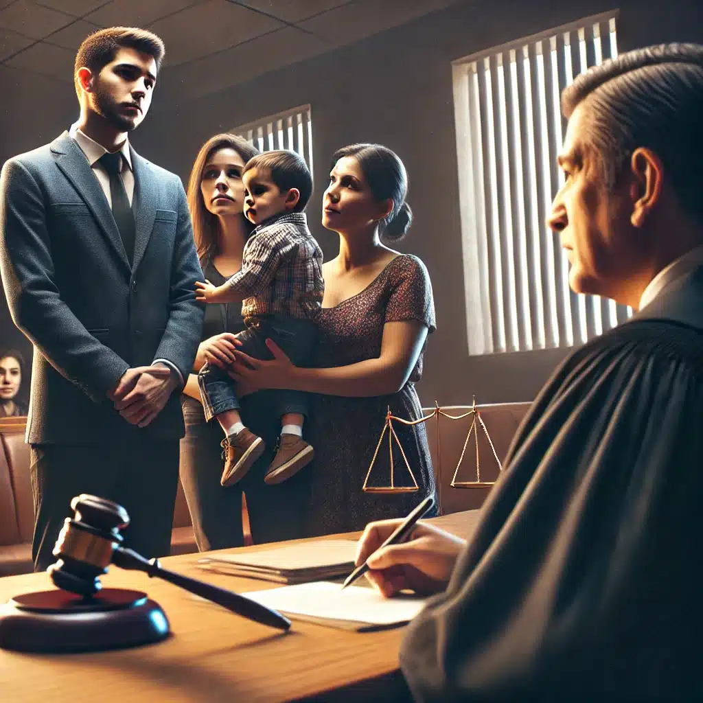 Escena en tribunal mexicano sobre tutela infantil | Bucio Abogados